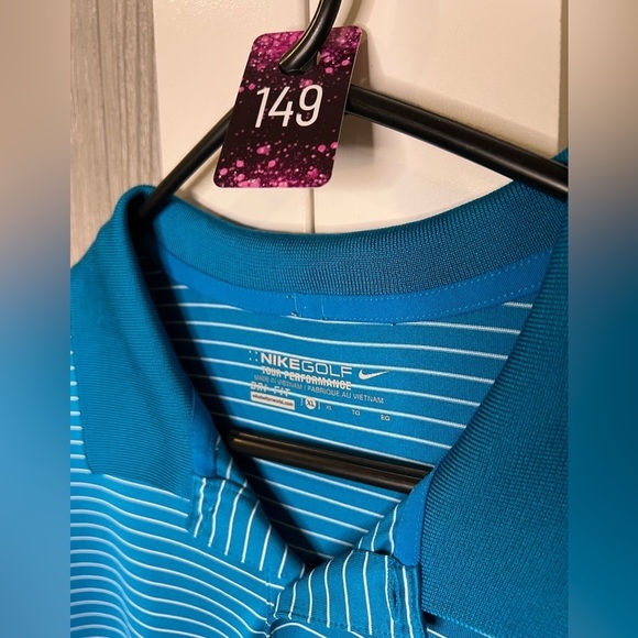 149. Nike Men's Short Sleeve 3 Button Straight Hem Polo Golf DRI-FIT Shirt XL - Picture 4 of 5